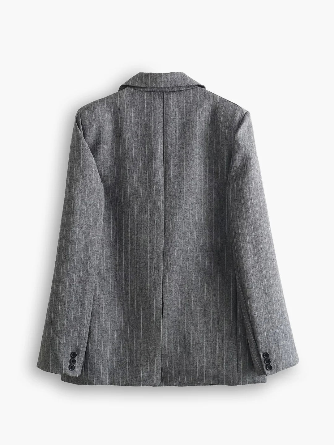 Wool Blend Oversized Pinstripe Lapel Blazer