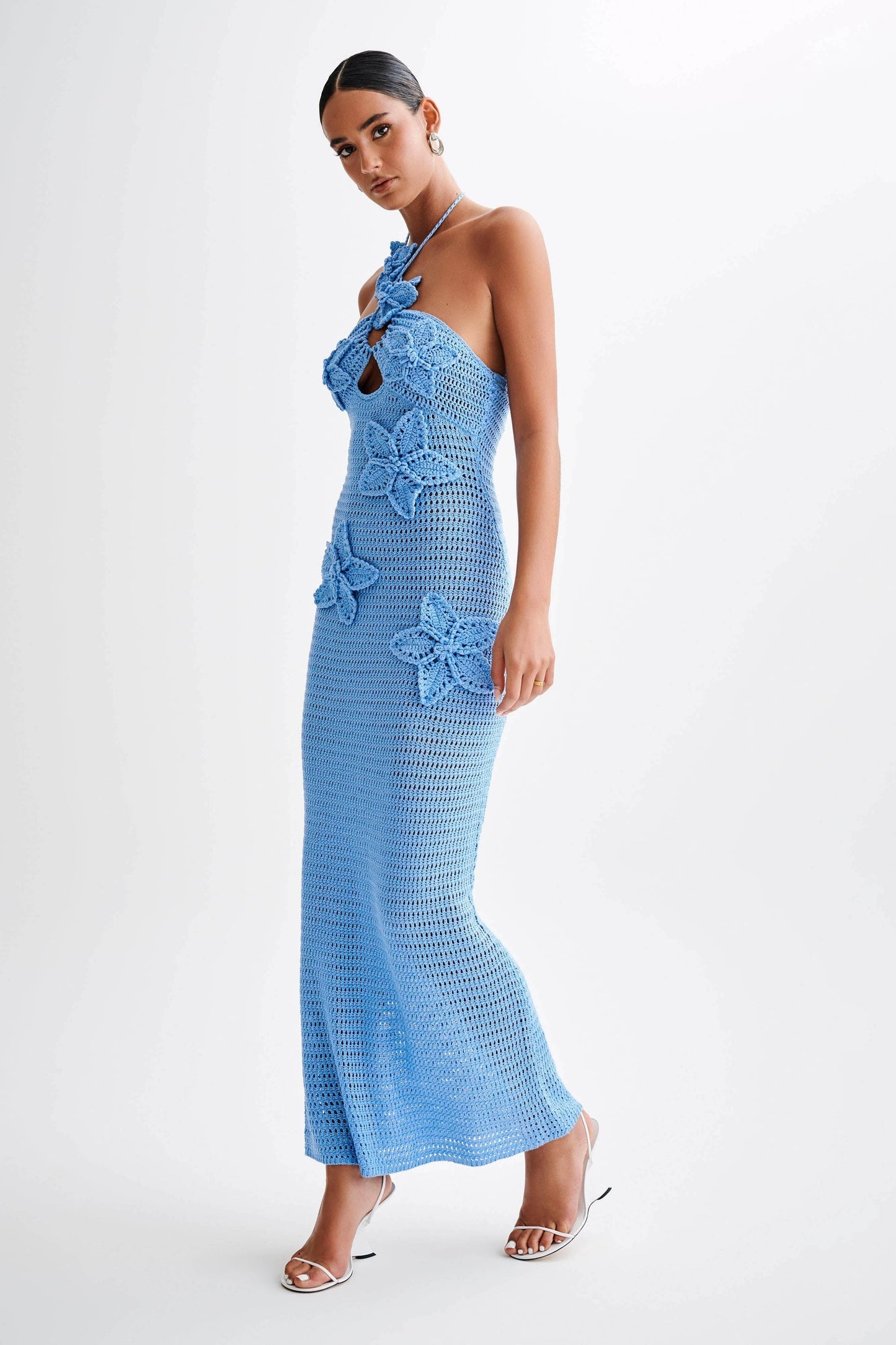 Beverly Floral Appliqu茅 Crochet Maxi Dress
