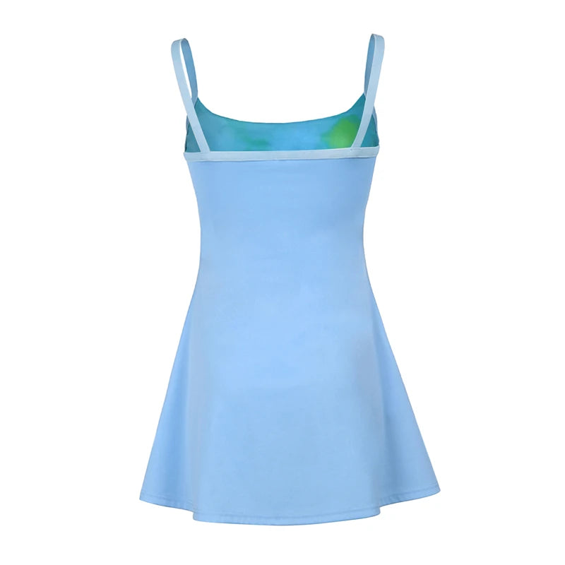Women’s Sexy Mini Dress Backless Halter Sleeveless Bodycon Dress Summer Club Party Holiday Beach Dresses Y2K Streetwear