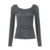 Causal Fashion Backless O-Neck Blouses Women Long Sleeve Simple Slim All-Match s Women Trendy Clothes