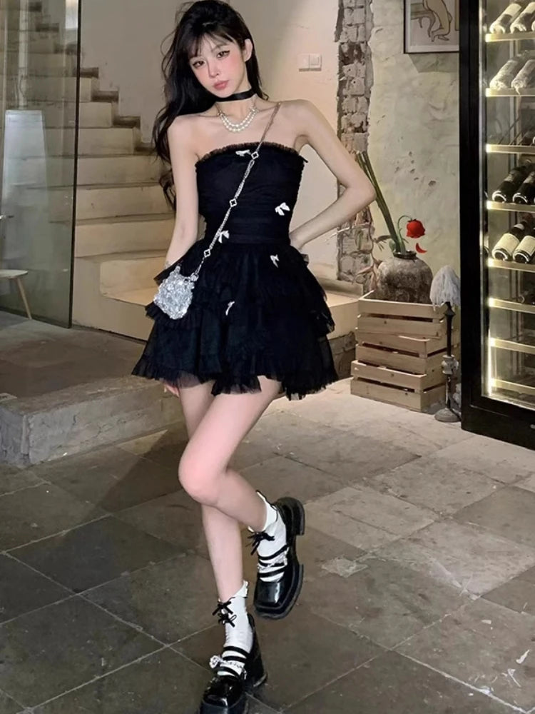 Women Princess Evening Party Prom Sleeveless Slim Elegant Mini Dress A-line Korean Fashion Spring Summer New Vestidos Mujer