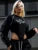 Letter Printing One-Pieces Black Top Women White Line Sexy Bodysuit Lingerie Pocket Body Feminino Long Sleeve Streetwear Bustier
