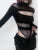One-piece mesh cut-out solid colour Bodysuit Sexy Fashion High Neck Long Sleeve Festival Outfit Slim Casual Knit Lingerie Sexy