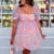 Women Kawaii Puff Sleeve Tulle Princess Dress Vintage Off Shoulder Square Collar Mini Dress Puffy Mesh Party Prom Evening Dress