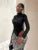 Long Sleeve Bodycon Lenceria Femenina Turtleneck Lingerie Sexy Body Feminino Black Tops Women PU Patchwork One-Pieces Bodysuit