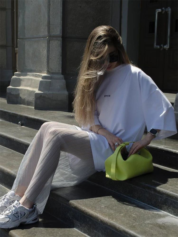 See Through Long Skirt For Women High Waist Sexy Hollow Out Skirts Womens Club Fashion Party Hot Girls Faldas De Mujer
