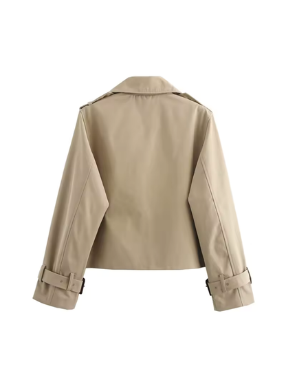 Lapel Double Breasted Versatile Short Trench Coat