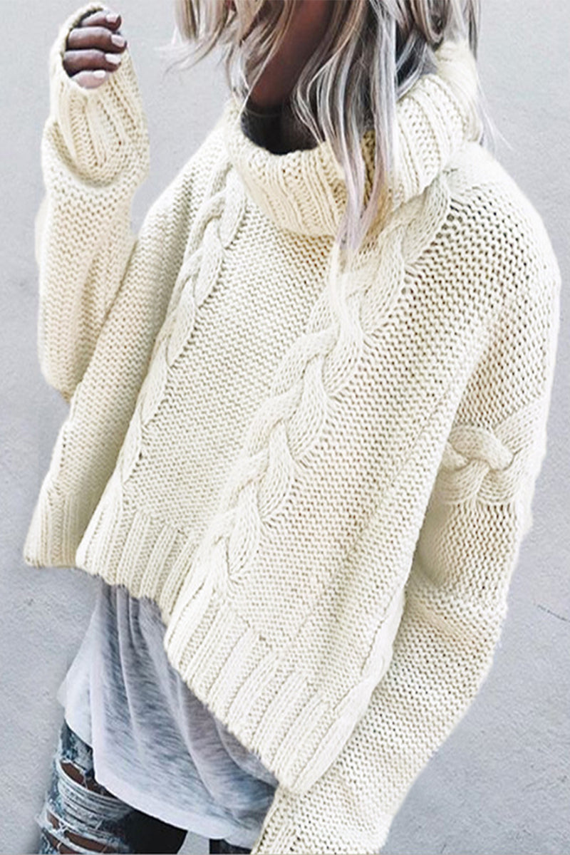 Casual Solid Pullovers Scarf Collar Sweaters(3 Colors)