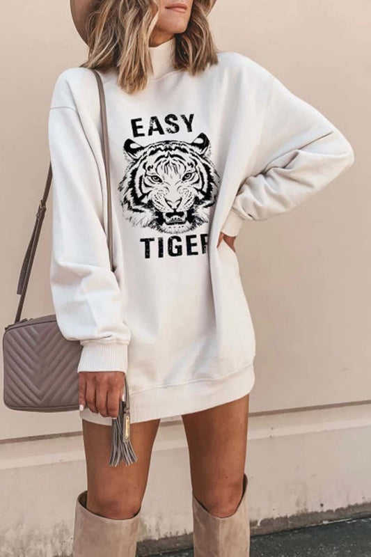 Tiger Printed White Mini Dress (2 Colors)