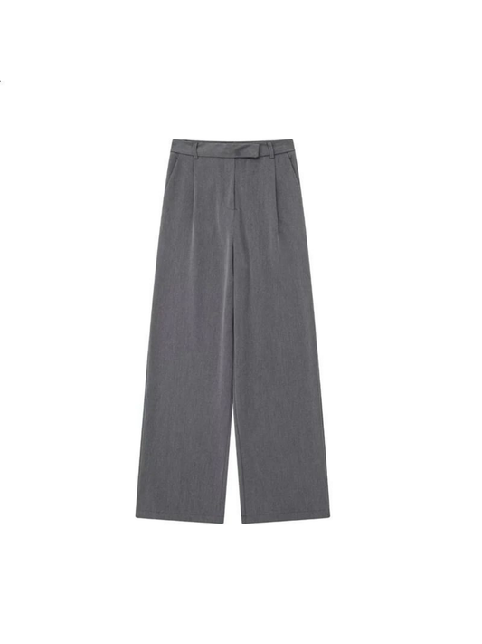 Elegant Casual Loose High Waist Straight-leg Pants