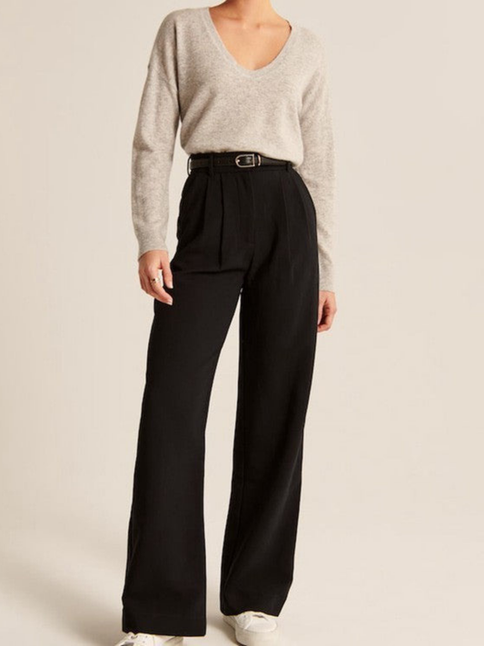 High Waist Wide-leg Casual Pants