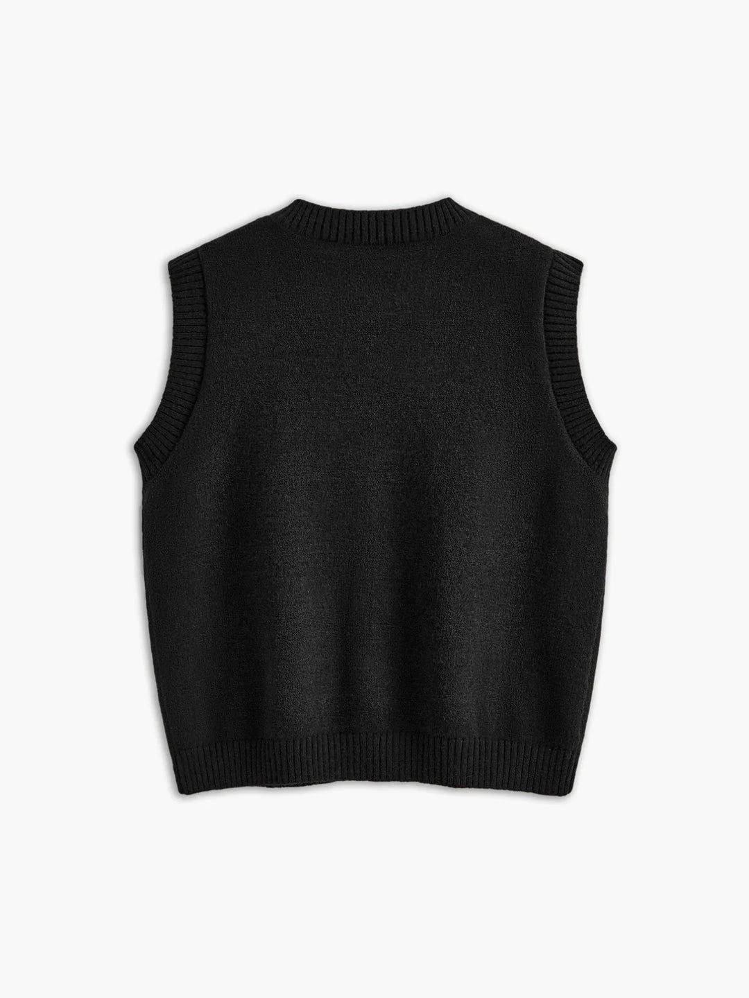 Single-breasted Casual Button Up Sweater Vest