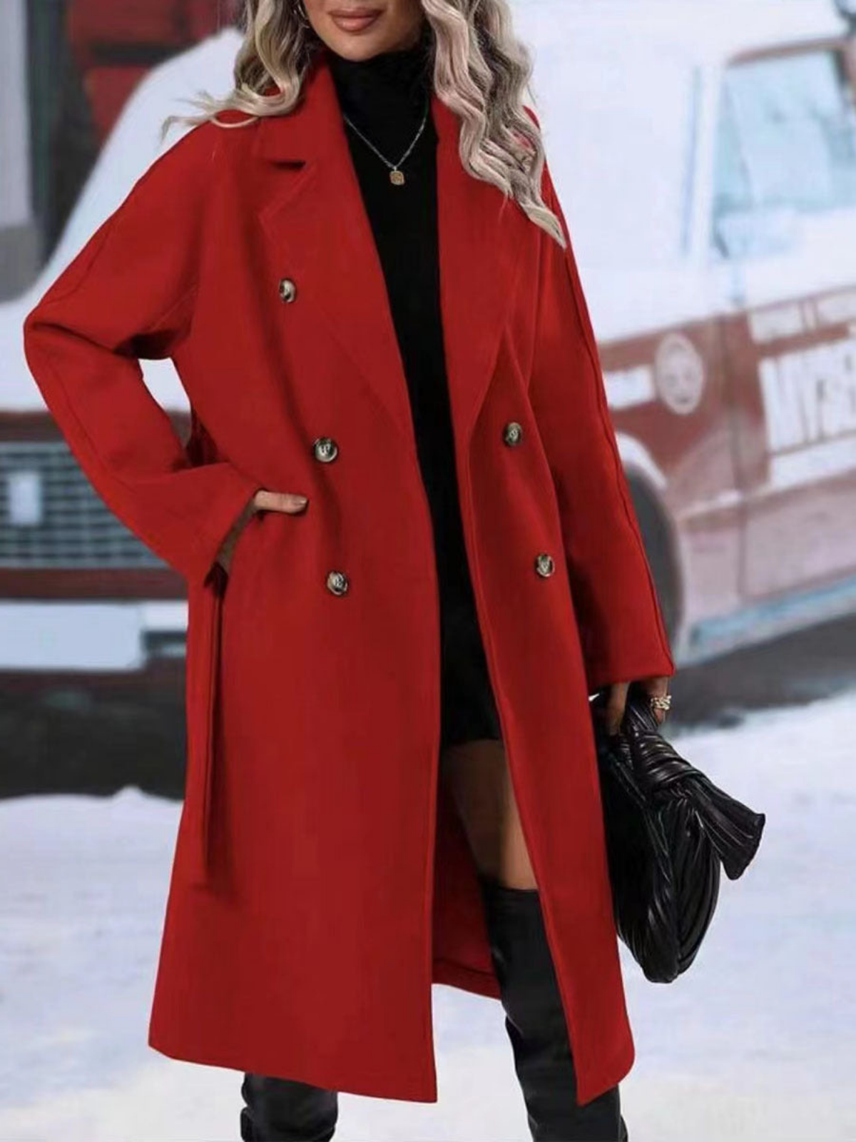 All-matching Lapel Double-breasted Trench Coat