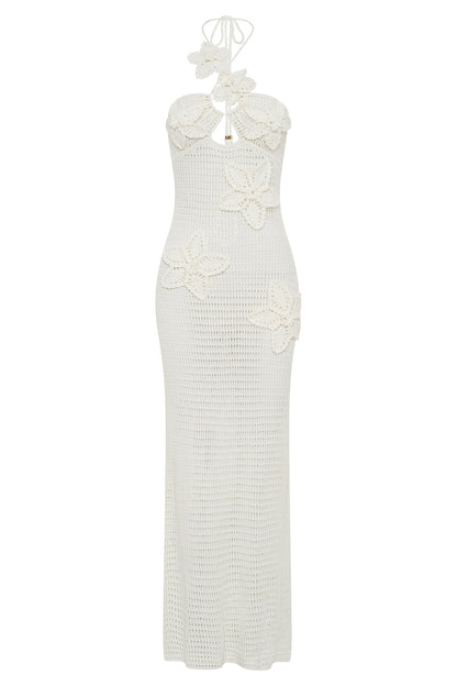 Beverly Floral Appliqu茅 Crochet Maxi Dress