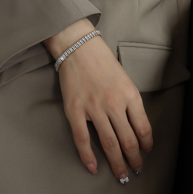 Celeste Gold Crystal Tennis Bracelet