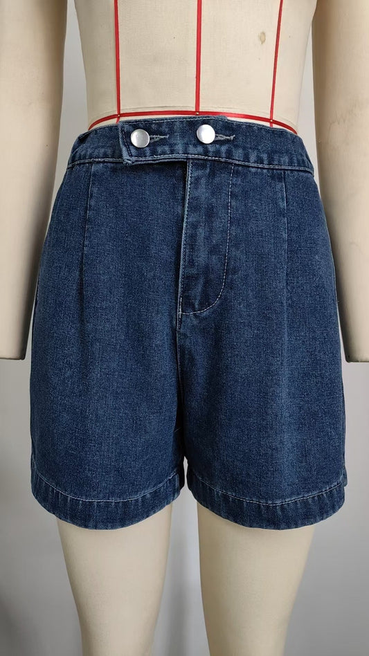 Women Clothing Summer Washed Sleeveless Casual Denim Shorts Two Piece Sets