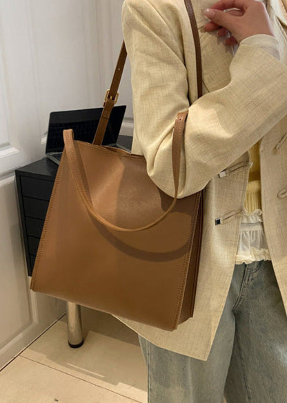 Carrera - Structured PU Leather Tote with Shoulder Strap