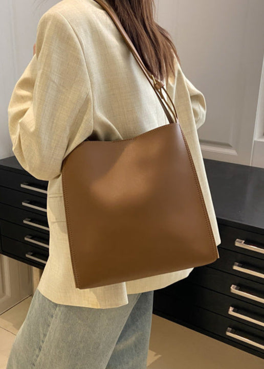 Carrera - Structured PU Leather Tote with Shoulder Strap