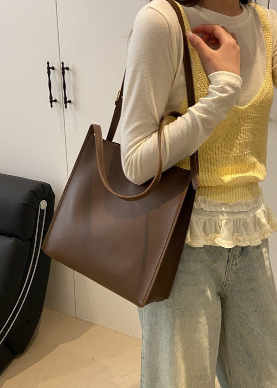 Carrera - Structured PU Leather Tote with Shoulder Strap
