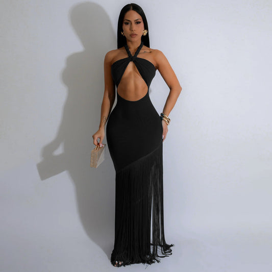Sources Women Clothing Summer Popular Dress Tassel Stitching Tube Top Bandage One Piece Dress