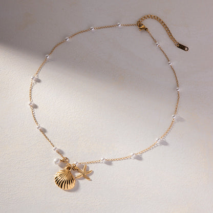 Oceana Pearl Charm Necklace