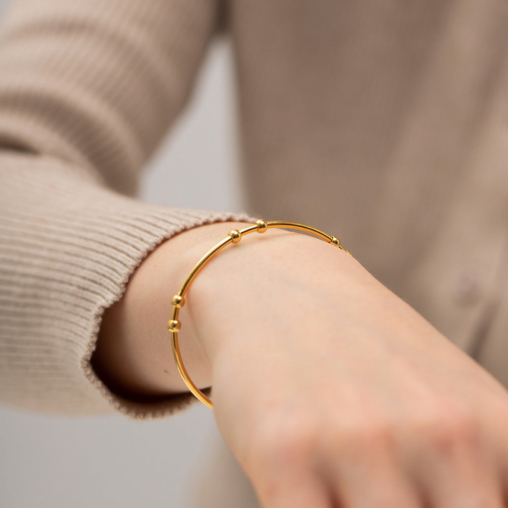 Orion Sphere - Minimalist Gold Bangle