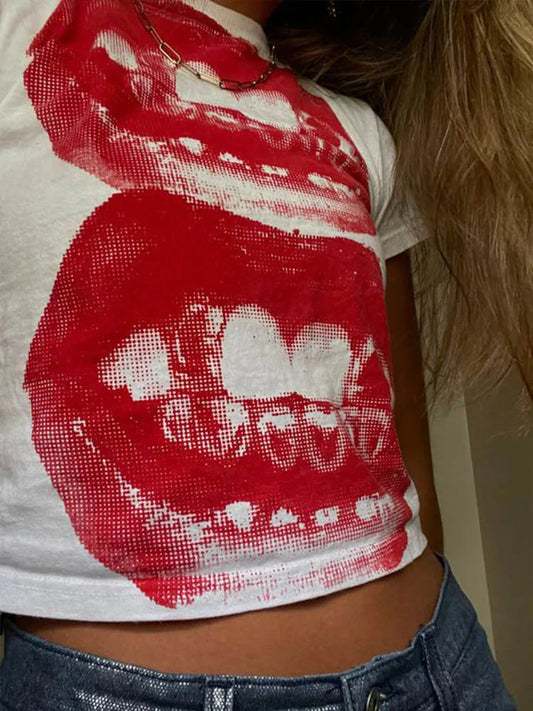 Punk Y2K Baby Short Sleeve Top Gothic Street T-shirt Women&#8217;s Leisure Basic T-shirt Women&#8217;s 2025 Summer Top E Girls&#8217; Gothic EMO