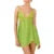 Women Fairy Dress Green Lace Spaghetti Strap Sleeveless Mesh A Line Mini Dress Halloween Cosplay Costume Clubwear