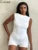 Solid Simple Women Playsuits Summer New Basic Backless Sleeveless Slim Rompers Girls Trend Daily Street Sporty One Piece