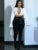 Concise Sexy Blouse T-shirts Autumn Fashion Long Sleeve Buttons Metal Connect Opened Lapel Tops Mujer Stretch Crop Tees