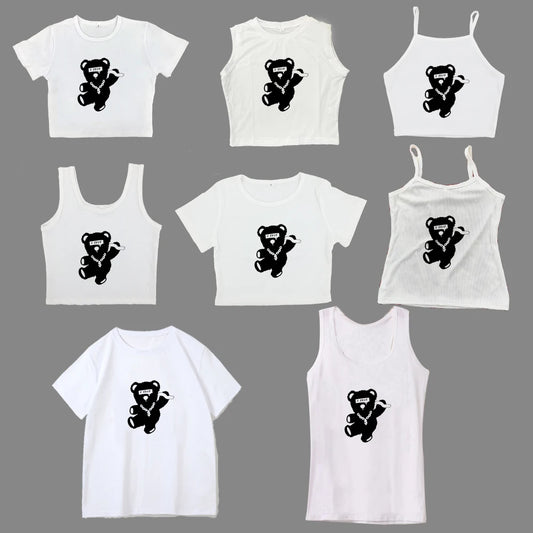 Short-sleeved T-shirt pure cotton women  summer new spice girls high waist slim short crop clothing tide sweet and spicy