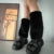 Harajuku Y2k Fashion Girls Faux Rabbit Fur Leg Warmers Women Goth Punk Rave Cyber Fluffies Costume Leggings Boot Covers Clubwear