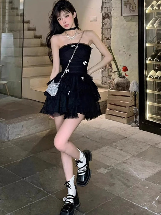 Women Princess Evening Party Prom Sleeveless Slim Elegant Mini Dress A-line Korean Fashion Spring Summer New Vestidos Mujer