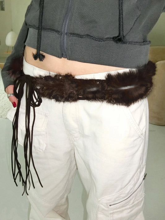 American Retro Faux Women¡¯s Belt Fashion Chic Tassel Distressed All-Match Solid Design Accessorie Trendy