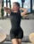 Solid Simple Women Playsuits Summer New Basic Backless Sleeveless Slim Rompers Girls Trend Daily Street Sporty One Piece
