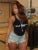 Letter Print Vests Women Summer Casual Basic U-neck Skinny Fitness Tank Tops Girls Classic Wild Basic Street Sporty Wear