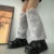 Harajuku Y2k Fashion Girls Faux Rabbit Fur Leg Warmers Women Goth Punk Rave Cyber Fluffies Costume Leggings Boot Covers Clubwear
