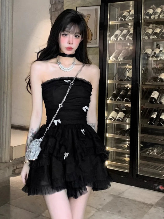 Women Princess Evening Party Prom Sleeveless Slim Elegant Mini Dress A-line Korean Fashion Spring Summer New Vestidos Mujer