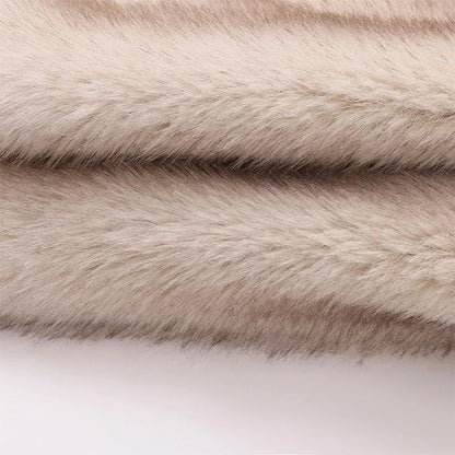 Iconic Street Fashion Week Luxury Brand Gardient Cropped Faux Fur Coat Women Winter  Hot Cool Girls Fluffy Short Fur Jacket