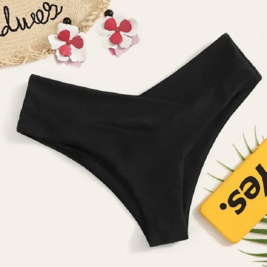 Fashion Sexy Thong Bikini Bottoms Women High Waist Brazilian Thongs Swimwear Swimsuit Solid Bottom Swimming Suit
