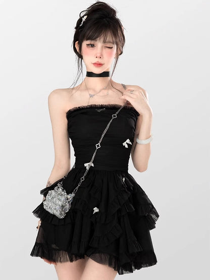 Women Princess Evening Party Prom Sleeveless Slim Elegant Mini Dress A-line Korean Fashion Spring Summer New Vestidos Mujer