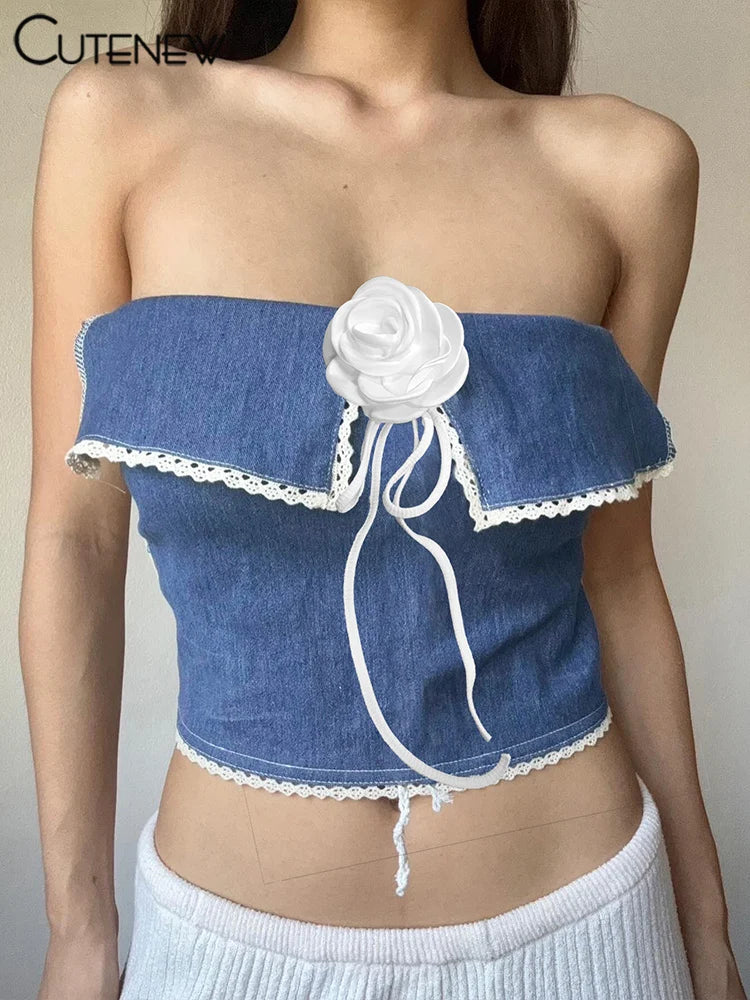 Patchwork Women Tops Hipster Chic Floral Halter Stack Backless Bare Midriff Vests Girls Trim Wild Street Party Camisoles
