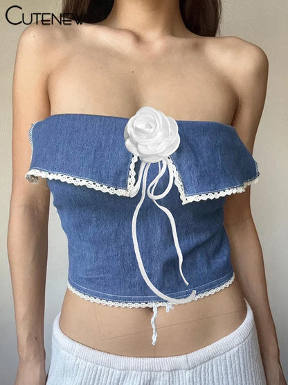 Patchwork Women Tops Hipster Chic Floral Halter Stack Backless Bare Midriff Vests Girls Trim Wild Street Party Camisoles