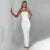 Vintage Pleated Tube Long Dresses Women Elegant Solid Slim Fit Sleeveless Dress With Silk Scarf Gloves Female Summer Evening