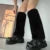 Harajuku Y2k Fashion Girls Faux Rabbit Fur Leg Warmers Women Goth Punk Rave Cyber Fluffies Costume Leggings Boot Covers Clubwear
