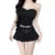Pleated Mini Skirt Women y2k Preppy Style Solid Color High Waist A Line Skirt with Belt 2000s Party Skirts Streetwear