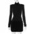 Turtleneck Long Sleeve Furry Mini Dress Female High Waist Splice Elegant Holiday Party Dress Ladies Slim Outfits 2025 New