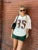 Printed Casual T-shirts Women Classic Concise Short Sleeve V-neck Loose Basic Tees Girls All-matched Daily Street Tops