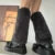 Harajuku Y2k Fashion Girls Faux Rabbit Fur Leg Warmers Women Goth Punk Rave Cyber Fluffies Costume Leggings Boot Covers Clubwear