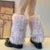 Luxury Brand Runway Fashion Fluffy Faux Fox Leg Warmers Women Thick Warm Furry Boot Covers Chic Harajuku Hot Y2k Girls Legcovers